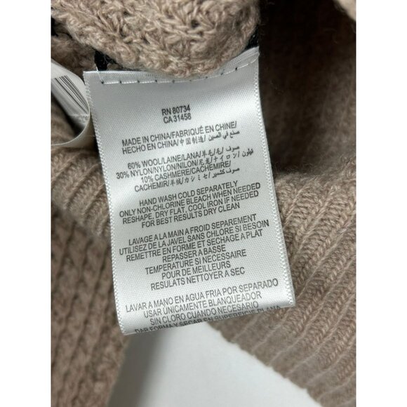 BCBG Max Azria Womens Beige Sweater Small Elbow Patches Wool & Cashmere Blend - Picture 7 of 13